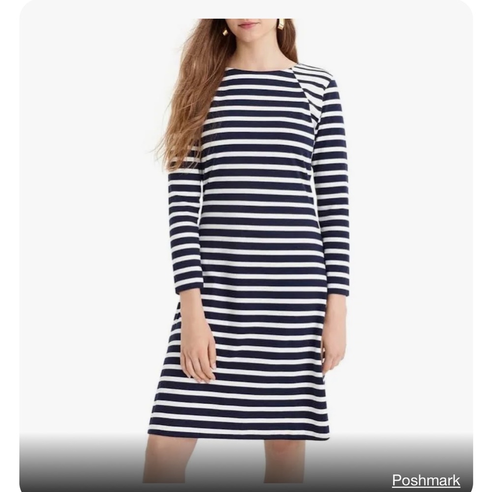 Jcrew 365 striped fit and flare dress